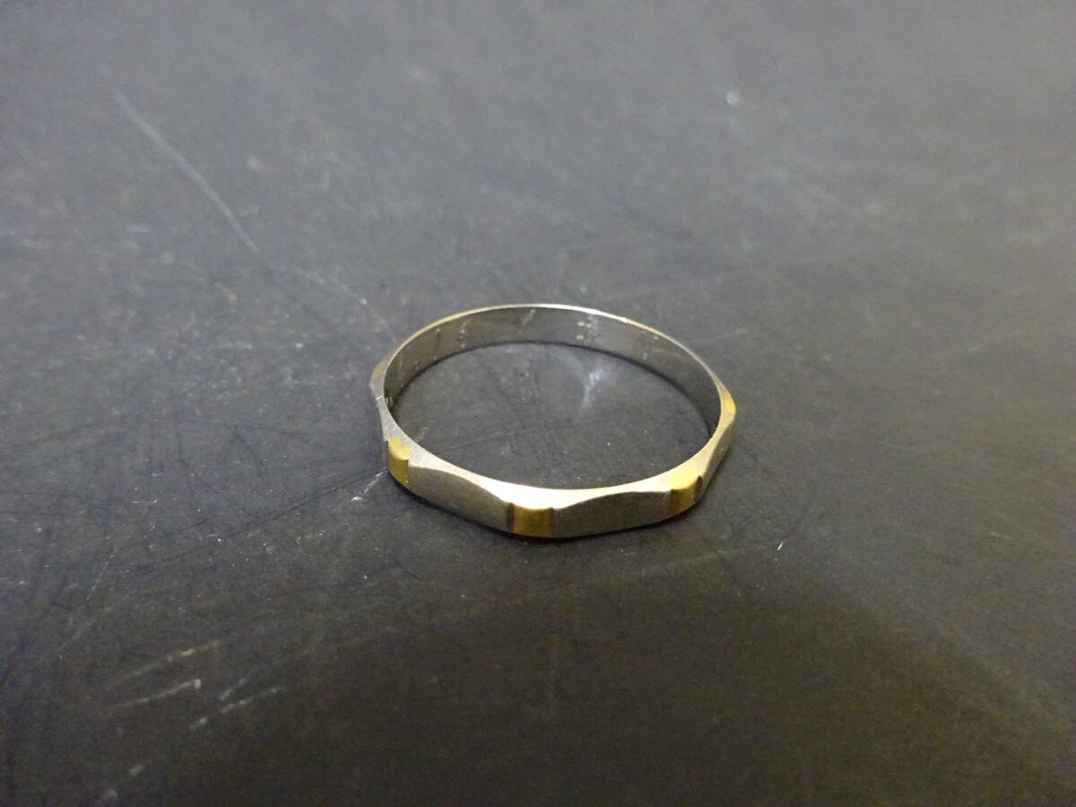  платина / золотой K18 pt850 печать иметь комбинированный кольцо кольцо 3.1g...