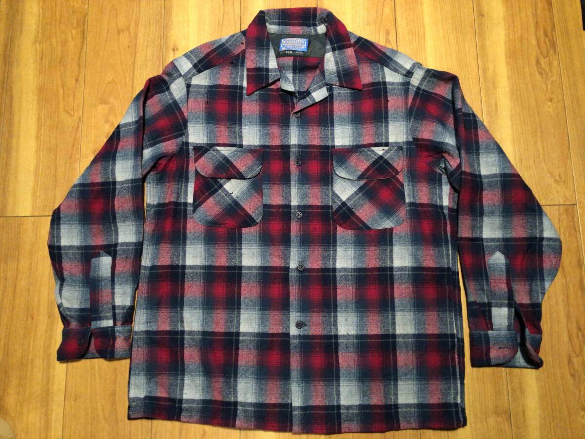 ジャンクコンディション!【PENDLETON】70's BOAD SHIRT★size:L ペンドルトン/ボードシャツ/オープンカラー/ボックス/状態考慮/要リペアの画像2