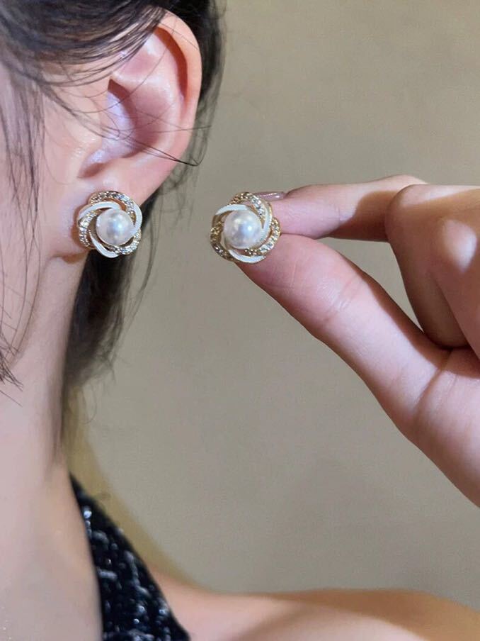 綺麗！天然本真珠ピアス パールピアス　k18仕上げ　天然真珠 シルバー アクセサリー 7-8mm s925天然パールピアス 