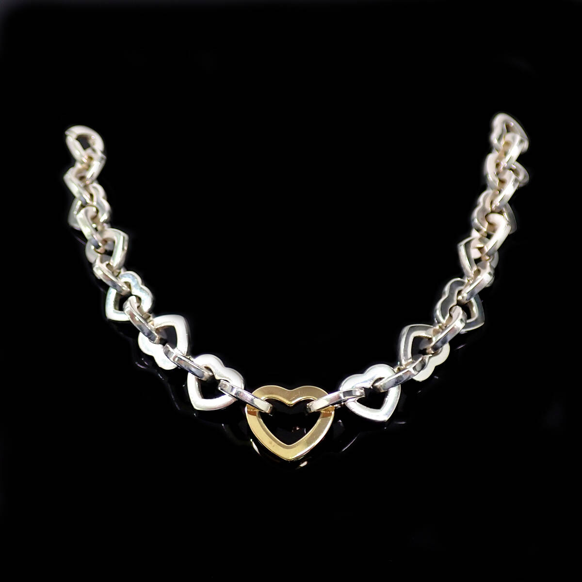 ティファニー TIFFANY K18／925 Silver Heart Bracelet_画像2