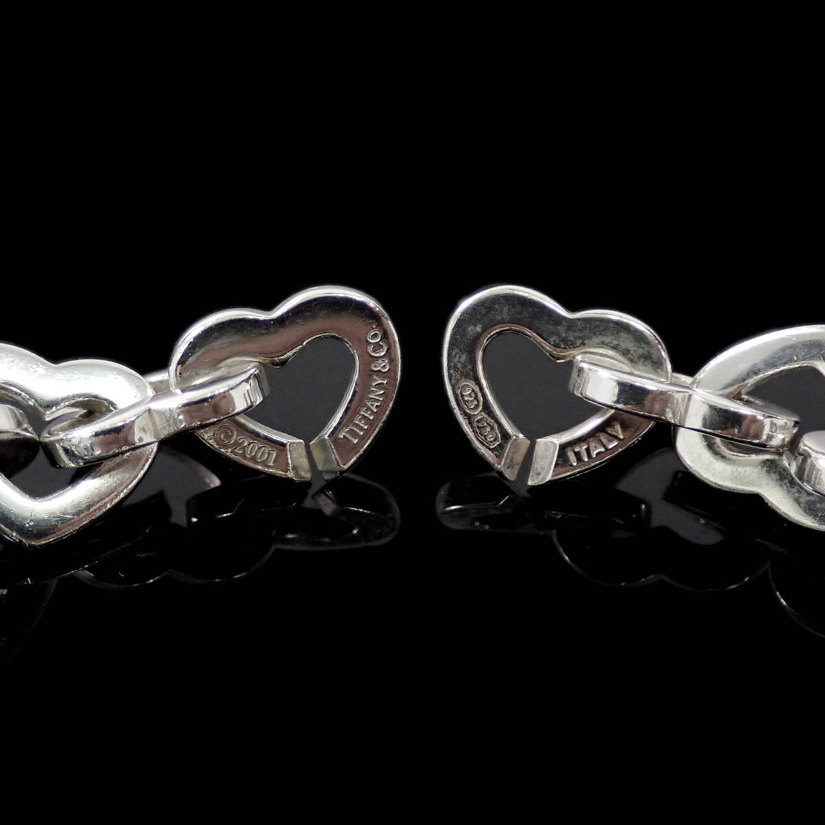 ティファニー TIFFANY K18／925 Silver Heart Bracelet_画像6