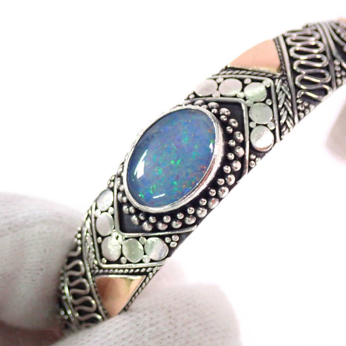 OPAL Bangle SILVER 925 опал браслет breath красный серебряный 