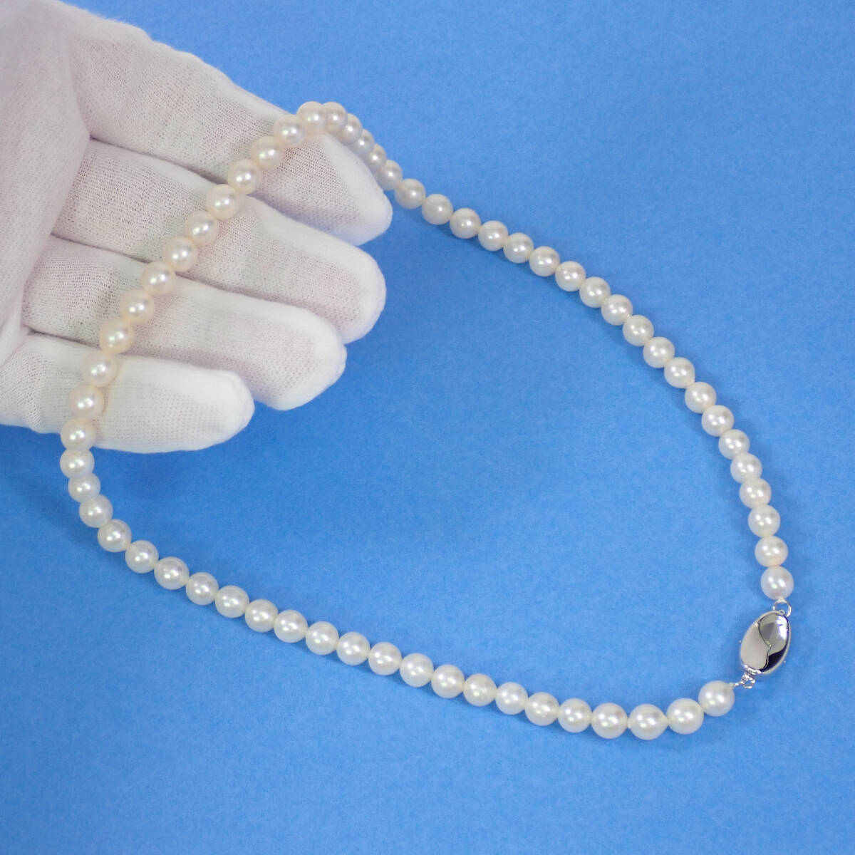 アコヤ本真珠 ネックレス 6.0-6.4mm 41cm 23.6g Akoya Pearl Necklace_画像4