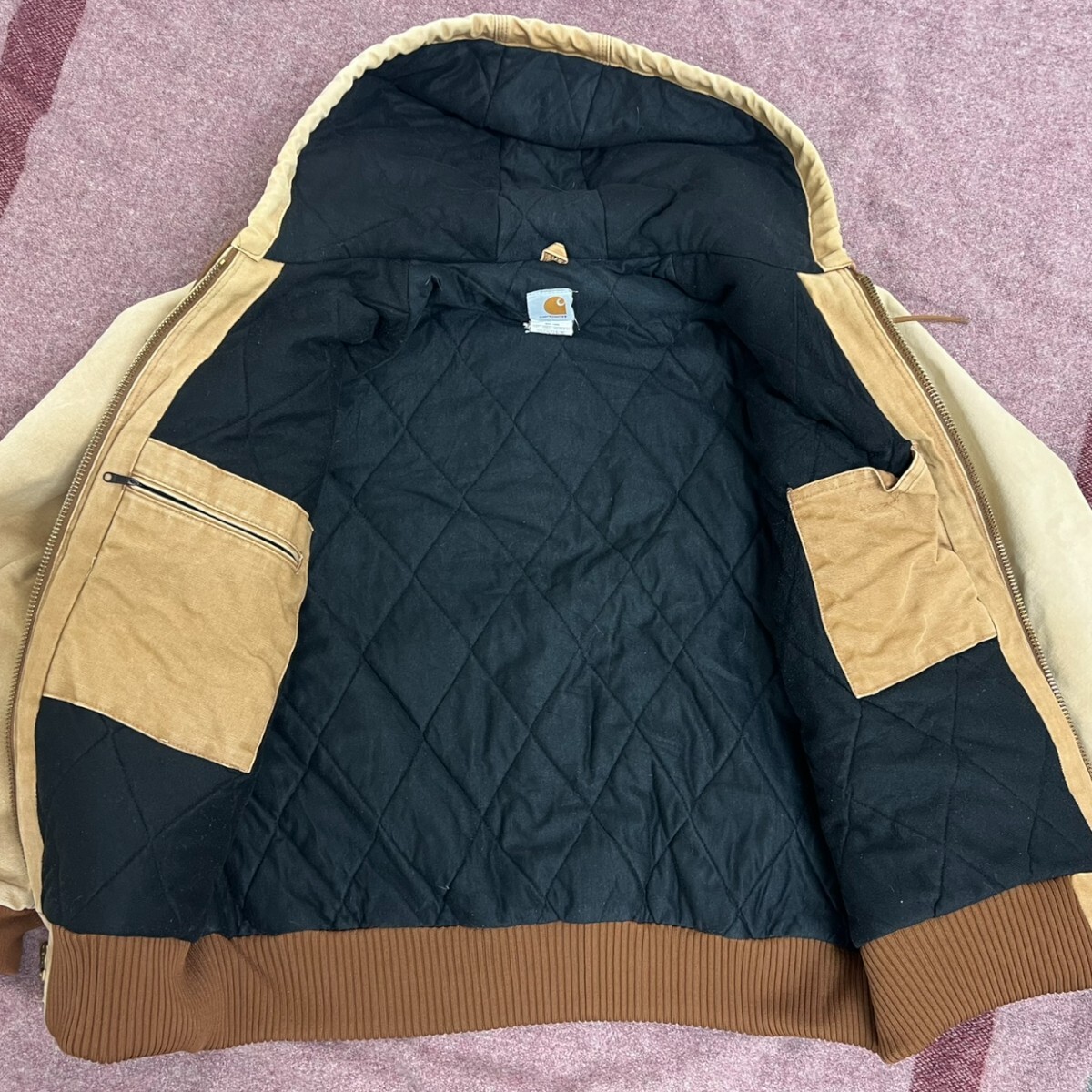 CARHARTT ACTIVE JACKET DUCK ZIP PARKER BROWN カーハート アクティブ ジャケット ダック パーカー ブラウン【Vintage】【古着】_画像3