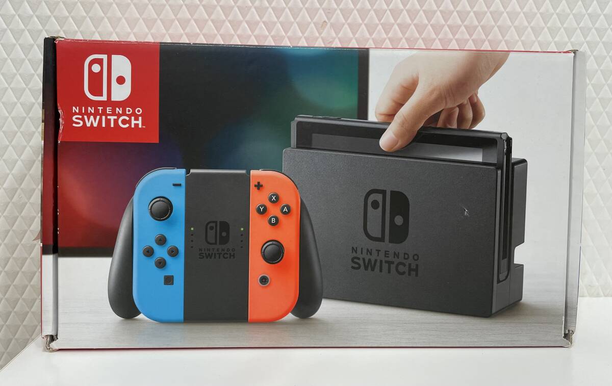 G「20499」Nintendo Switch ニンテンドースイッチ 本体 HAC-S-KABAA 初期化済　ネオンブルー　ネオンレッド　簡易動作確認済