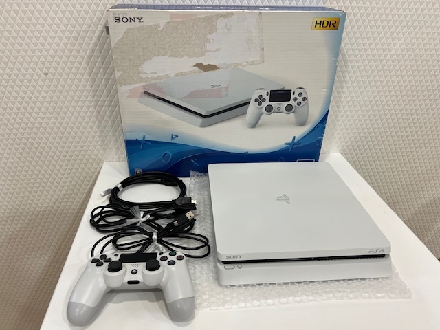 G「20360」PS4 本体 500GB ホワイト SONY Playstation4 CUH-2100A 通電確認済み_画像1