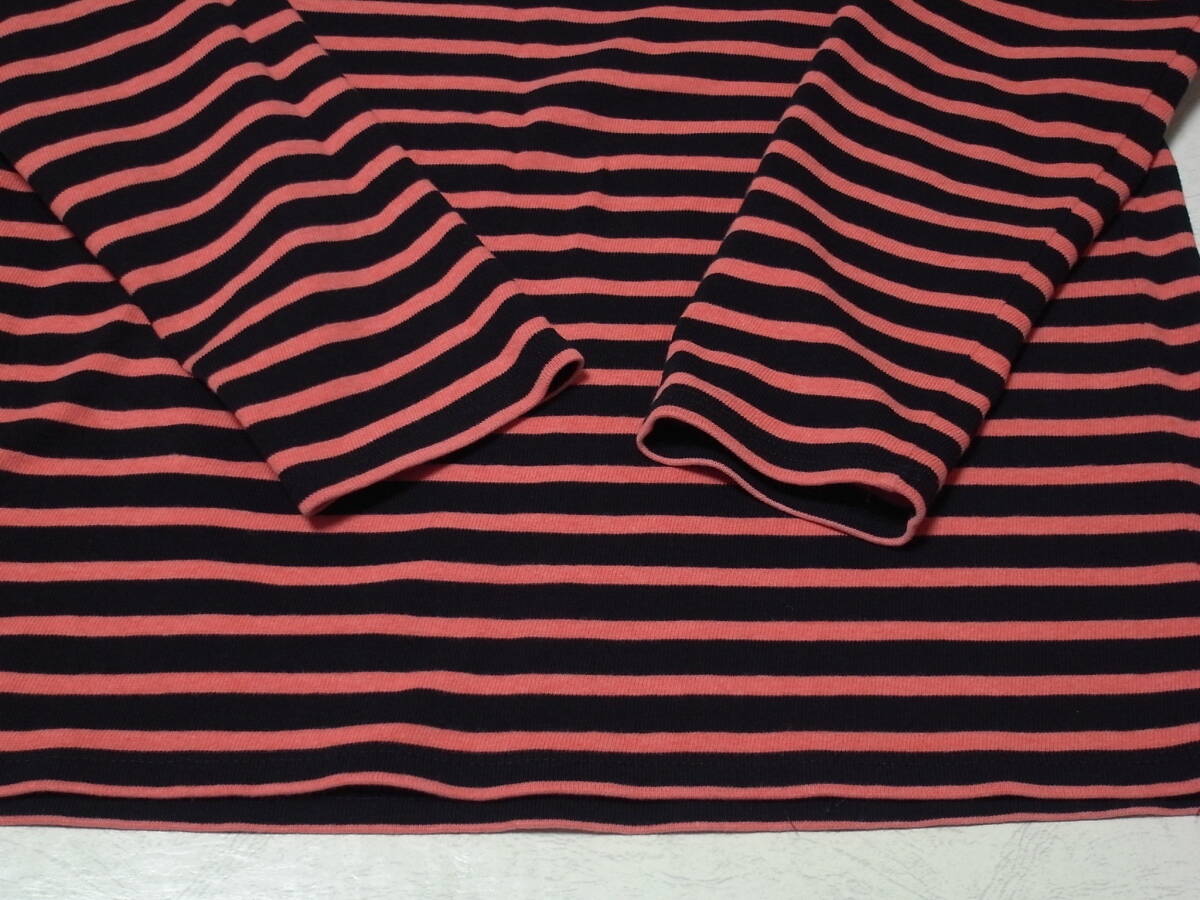 格安 美品 セントジェームス ウェッソン SAINT JAMES OUESSANT 長袖Tシャツ ボーダー ピンク×ブラック　T4　Sサイズ_画像2