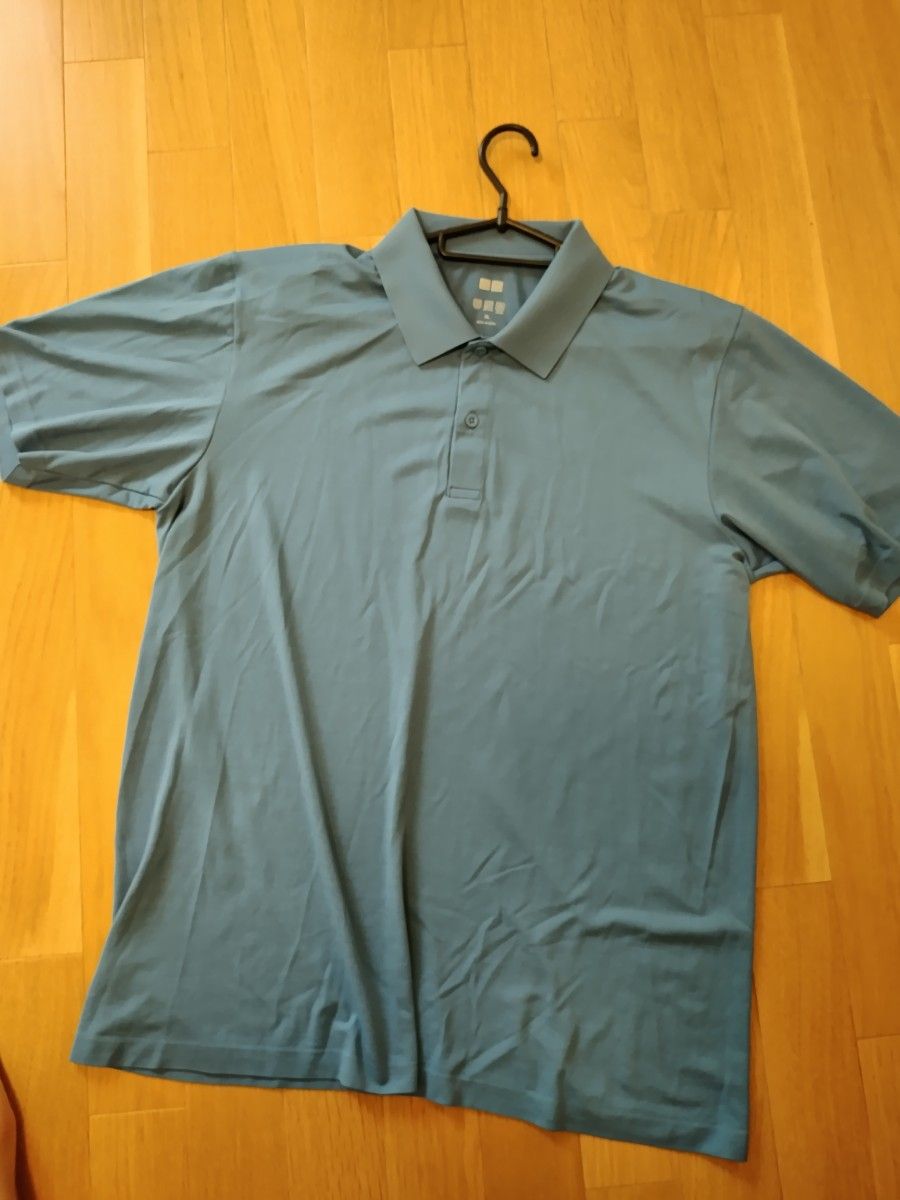 【未使用最新2024年製】ユニクロ　ドライEXポロシャツ（半袖）ブルー　サイズXL　ひんやり涼しい肌触りの良い生地です