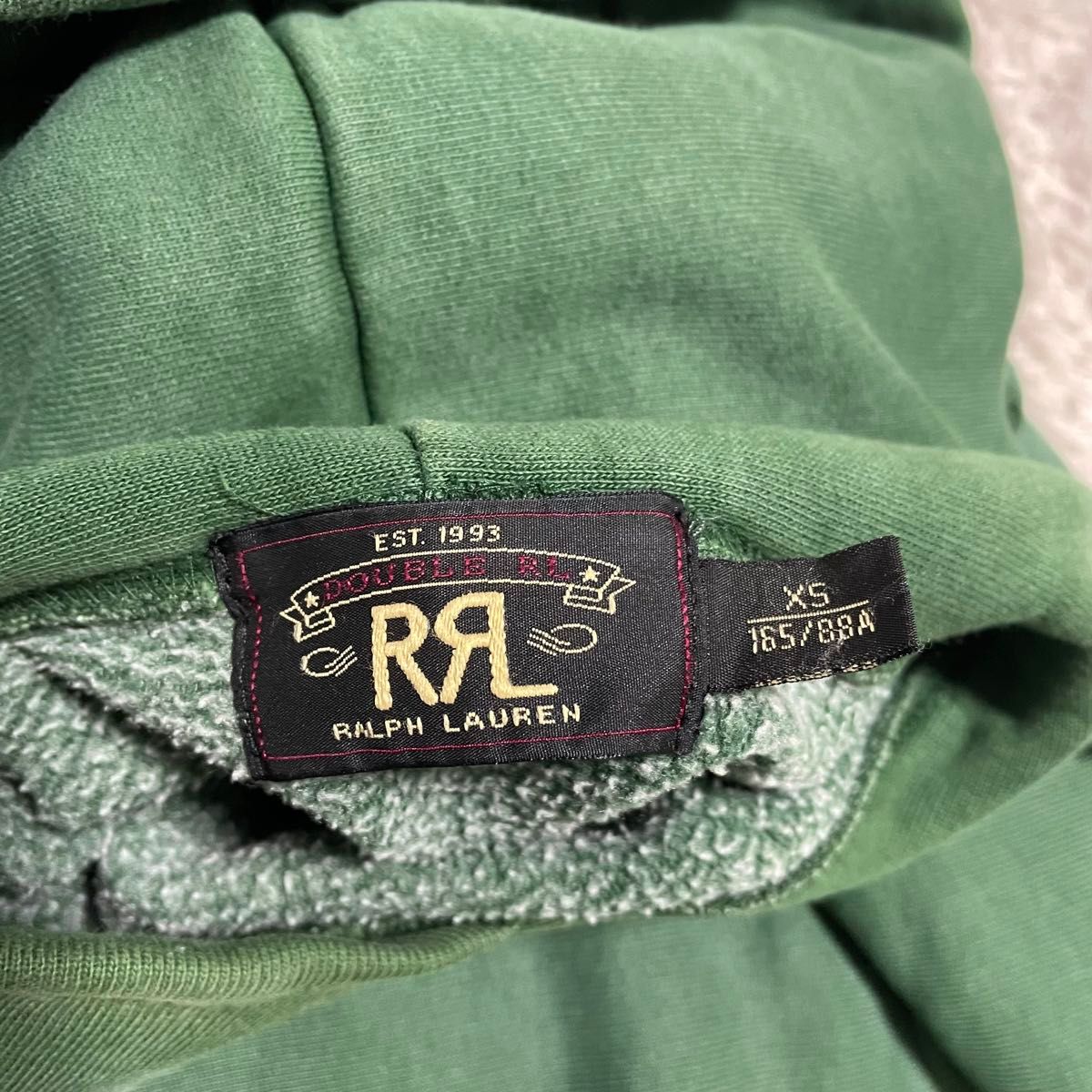 RRL ダブルアールエル ビンテージ加工 パーカ フーディ  XS グリーン　