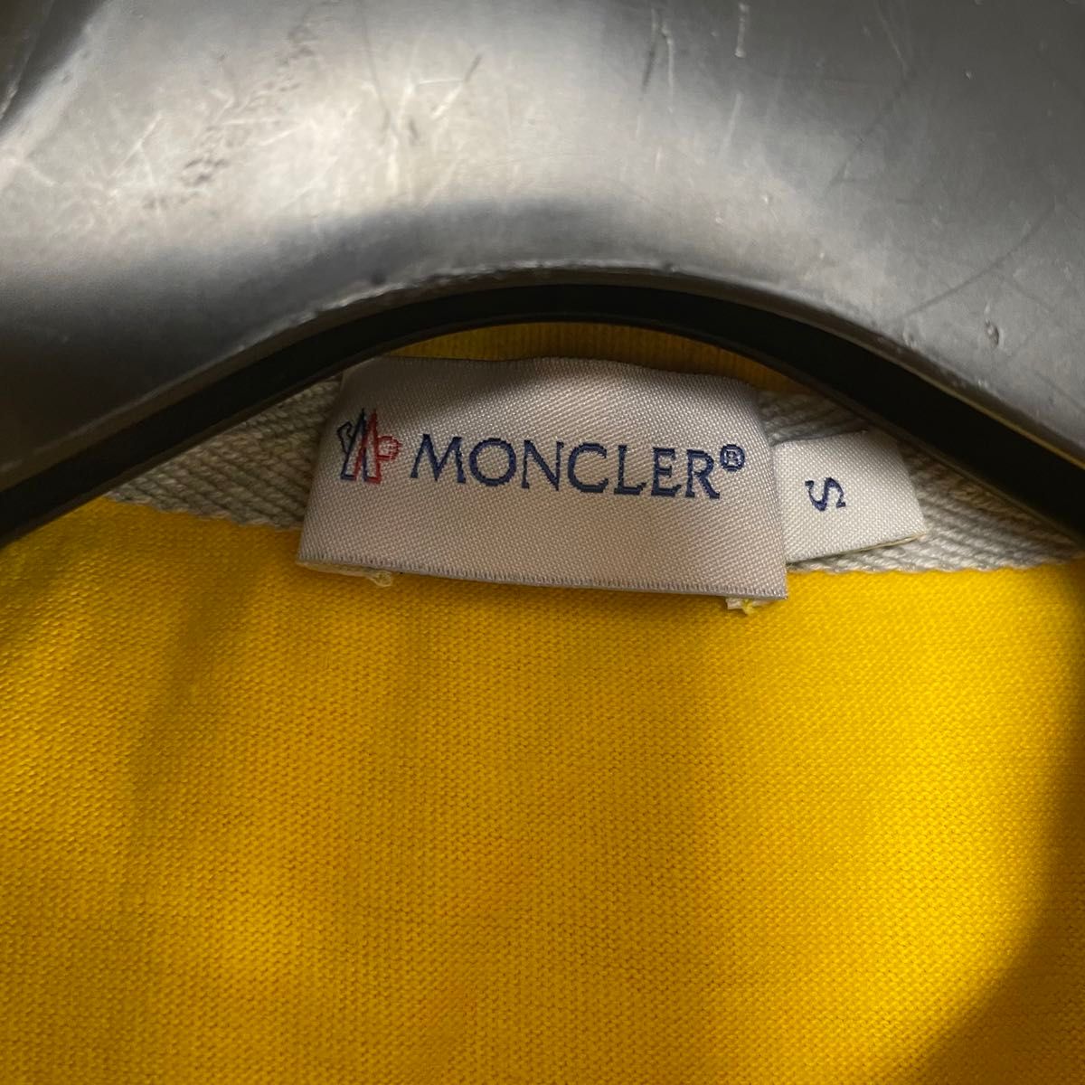 MONCLER モンクレール ポロシャツ サイズ:S ワンポイント アイコンロゴワッペン ボーダー ポロシャツ イエロー