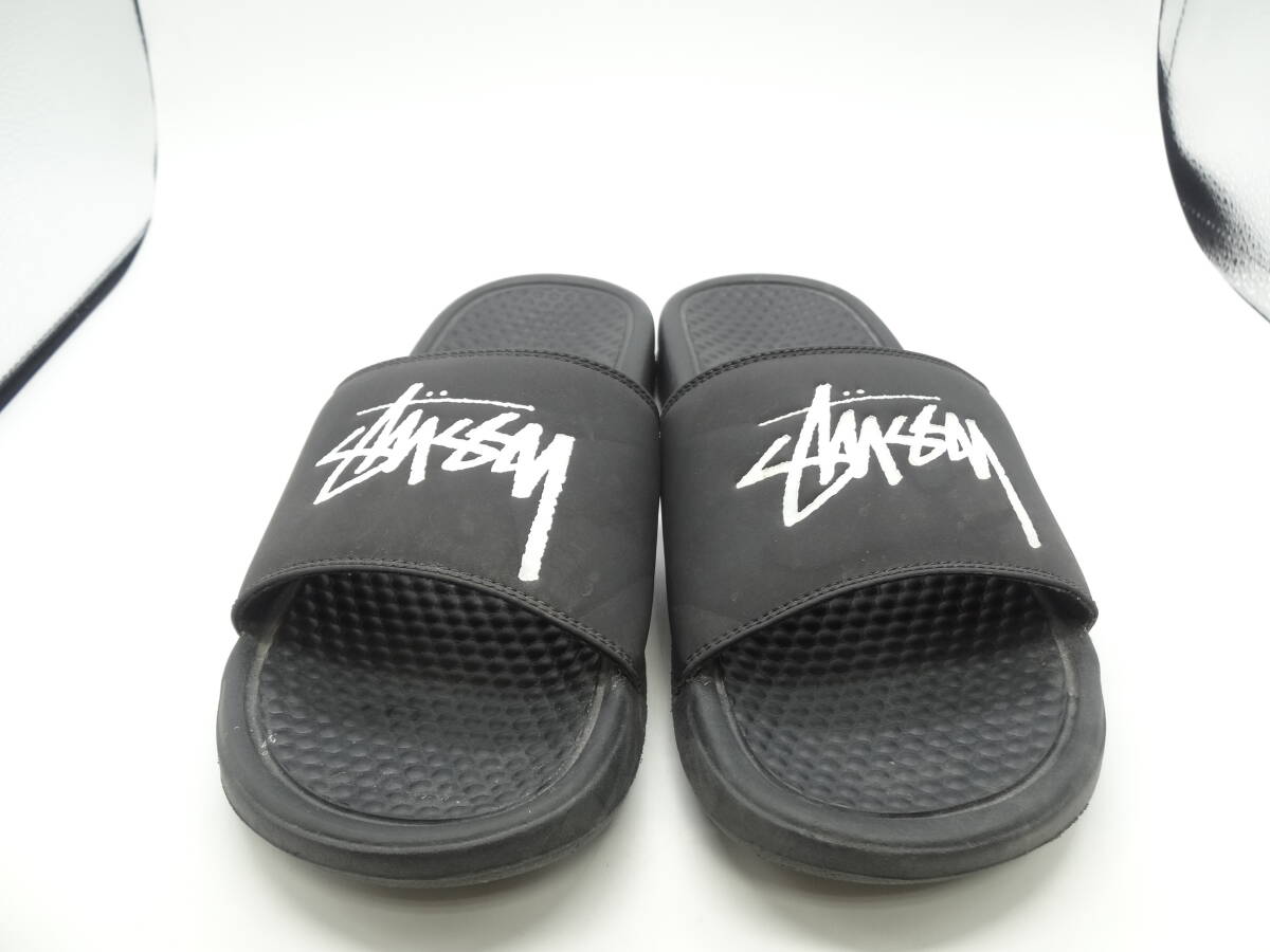 ☆コラボ☆#1245 ナイキ×ステューシー NIKE×Stussy サンダル ベナッシ ビーチサンダル 黒 27cm 中古 現状品_画像1