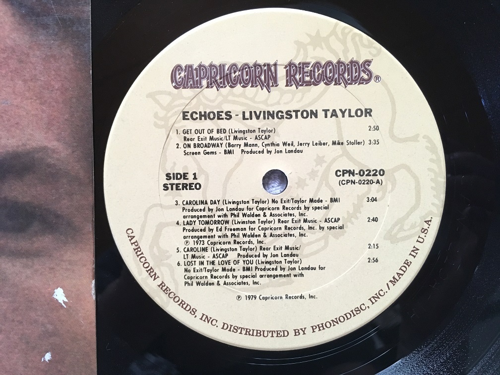 【送料無料・US盤LP】LIVINGSTON TAYLOR★「ECHOES」_画像2