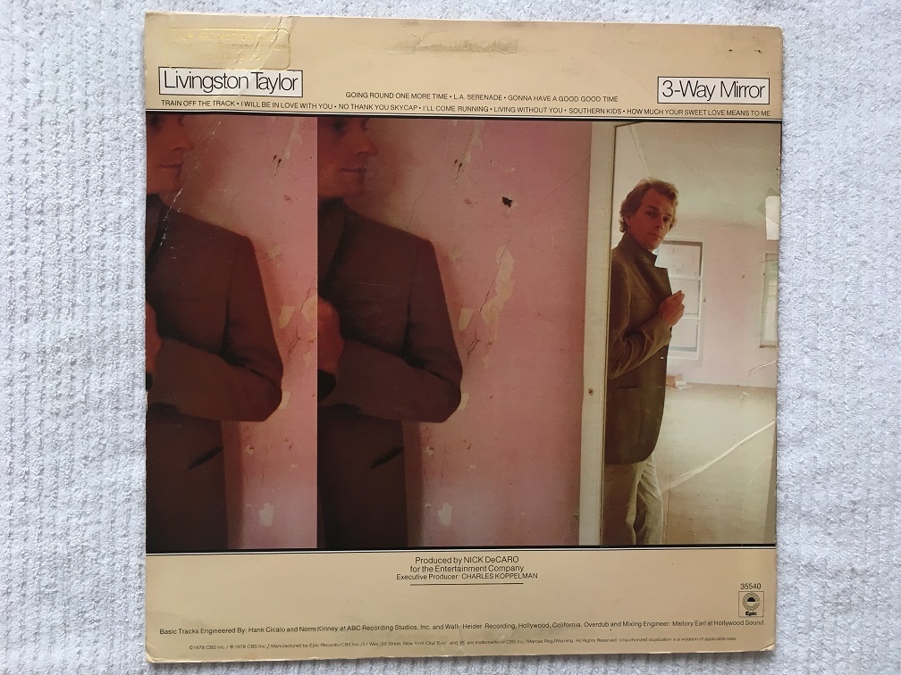 【送料無料・US盤】LIVINGSTON TAYLOR★「3-WAY MIRROR」_画像3