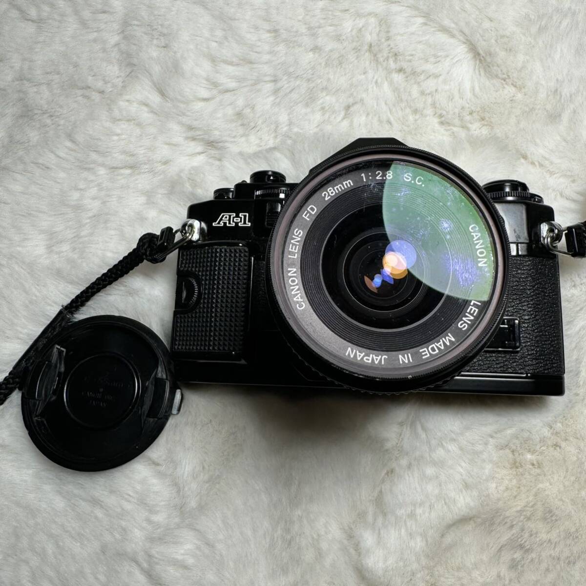 1円 Canon A-1 ボディ レンズ 28mm 1:2.8 フィルムカメラ 動作未確認の画像3