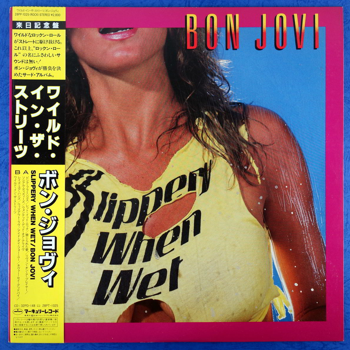 LP/ボン・ジョヴィ/Bon Jovi/Slippery When Wet/ワイルド・イン・ザ・ストリーツ/Mercury/28PP-1025/86年/来日記念盤_画像1