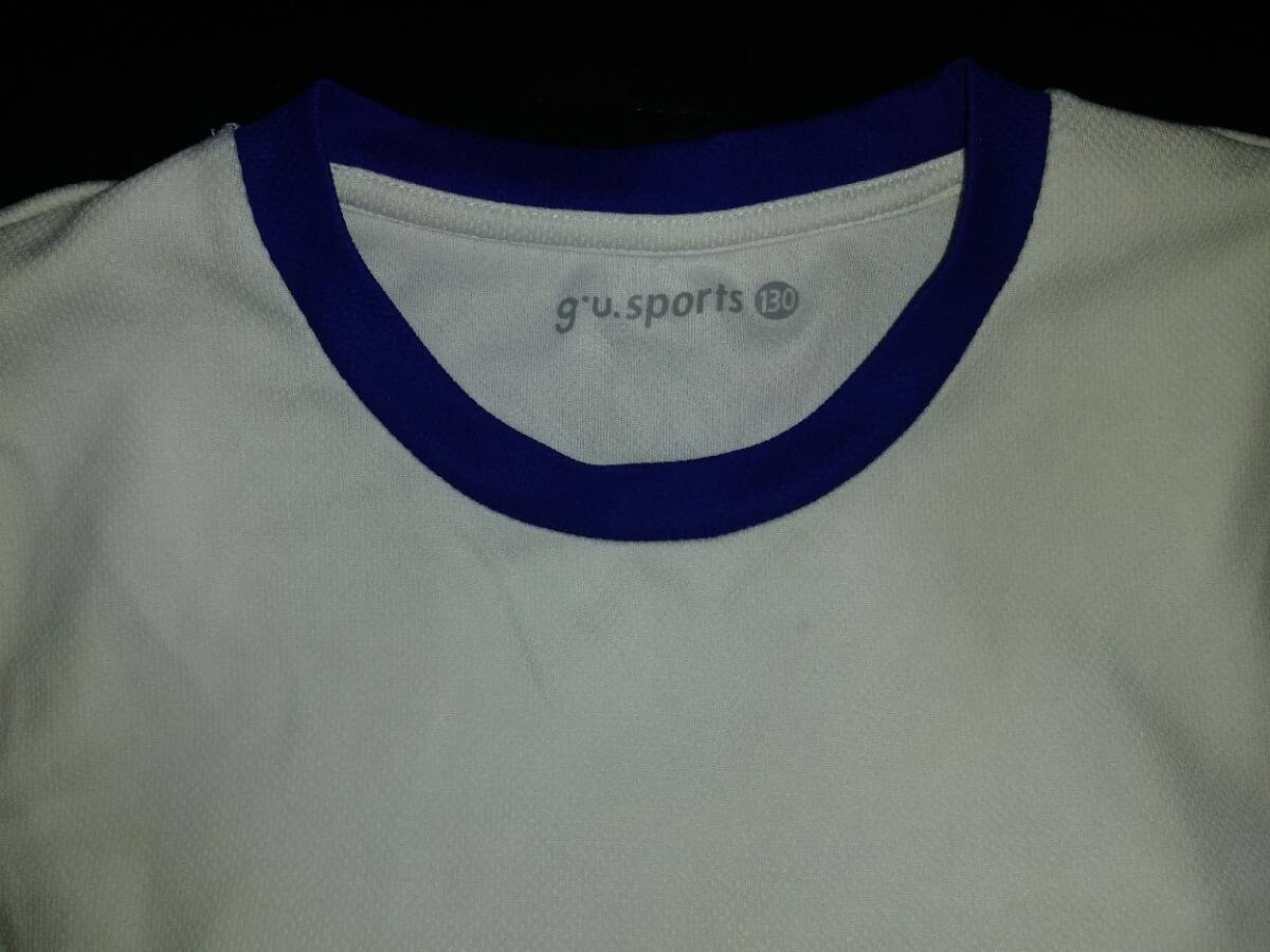  футболка выставить dry 110-130 Uniqlo синий белый спортивная форма 