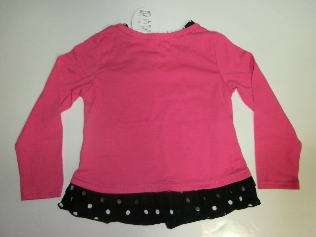 [ новый товар ] трикотажный джемпер с длинным рукавом 110 симпатичный Rav лента оборка чёрный розовый 