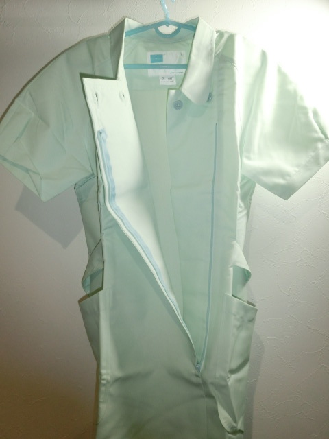 [ не использовался ]nagaire- Ben clair low beL белый халат форма медсестры короткий рукав One-piece зеленый 