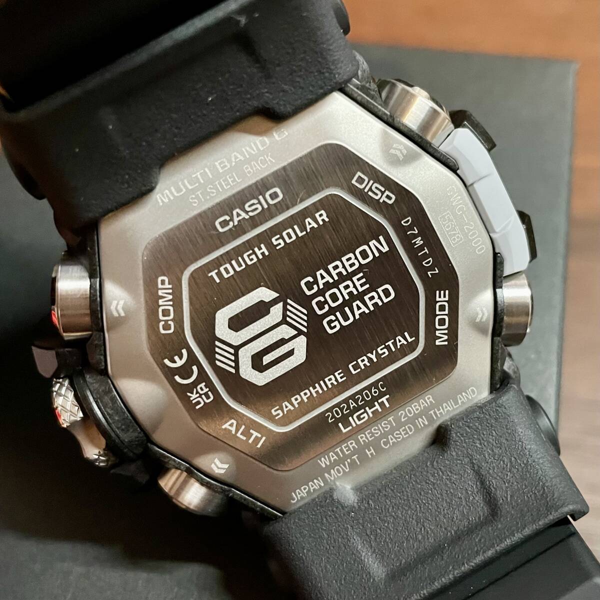 極美品 国内正規品 タグ付き CASIO G-SHOCK GWG-2000-1A1JF マッドマスター トリプルセンサー搭載モデル 電波ソーラー ブラック_画像4