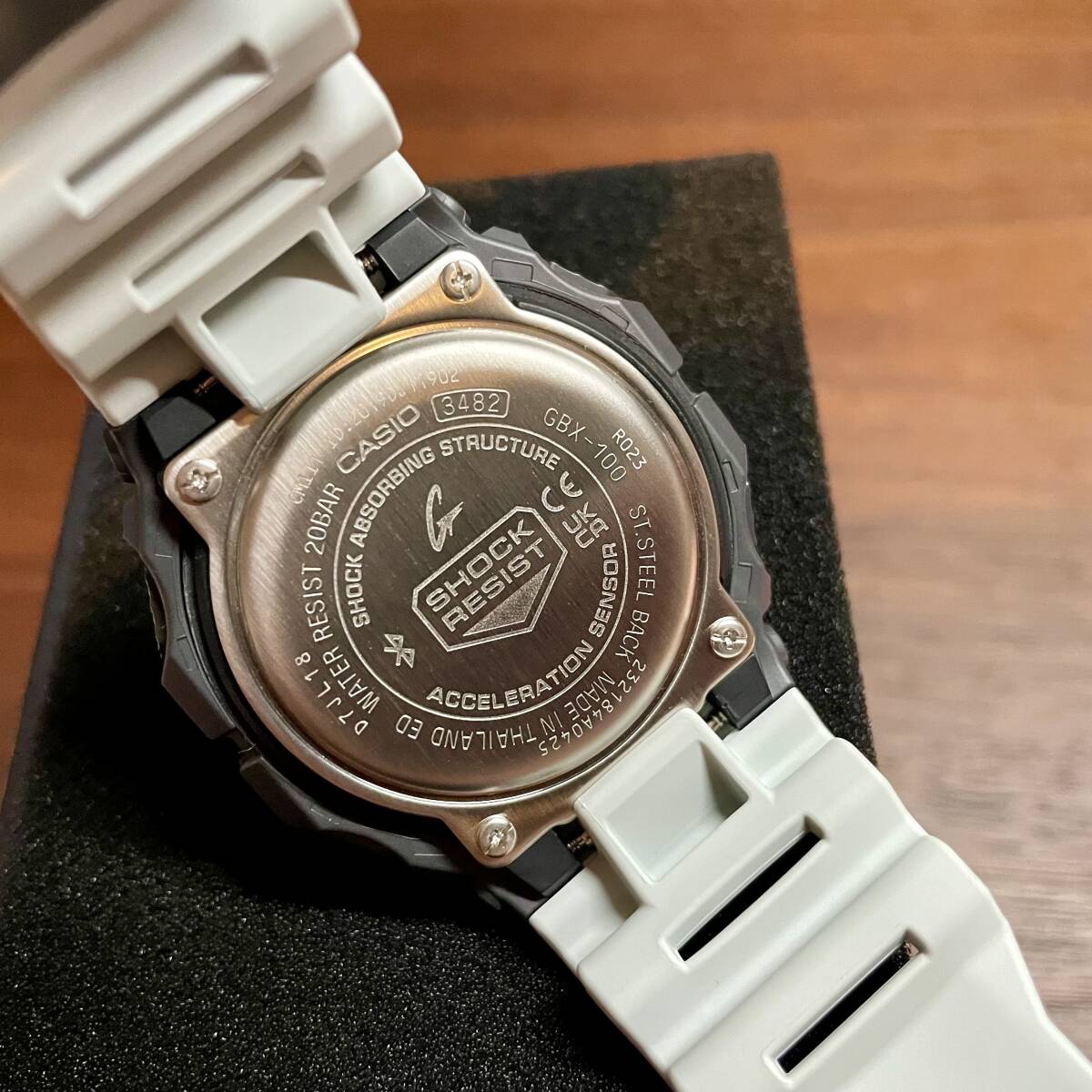 極美品 国内正規品 カシオ CASIO G-SHOCK G-LIDE GBX-100TT-8JF グレー Bluetooth搭載 タイドグラフ トレーニング機能 ワールドタイム_画像4