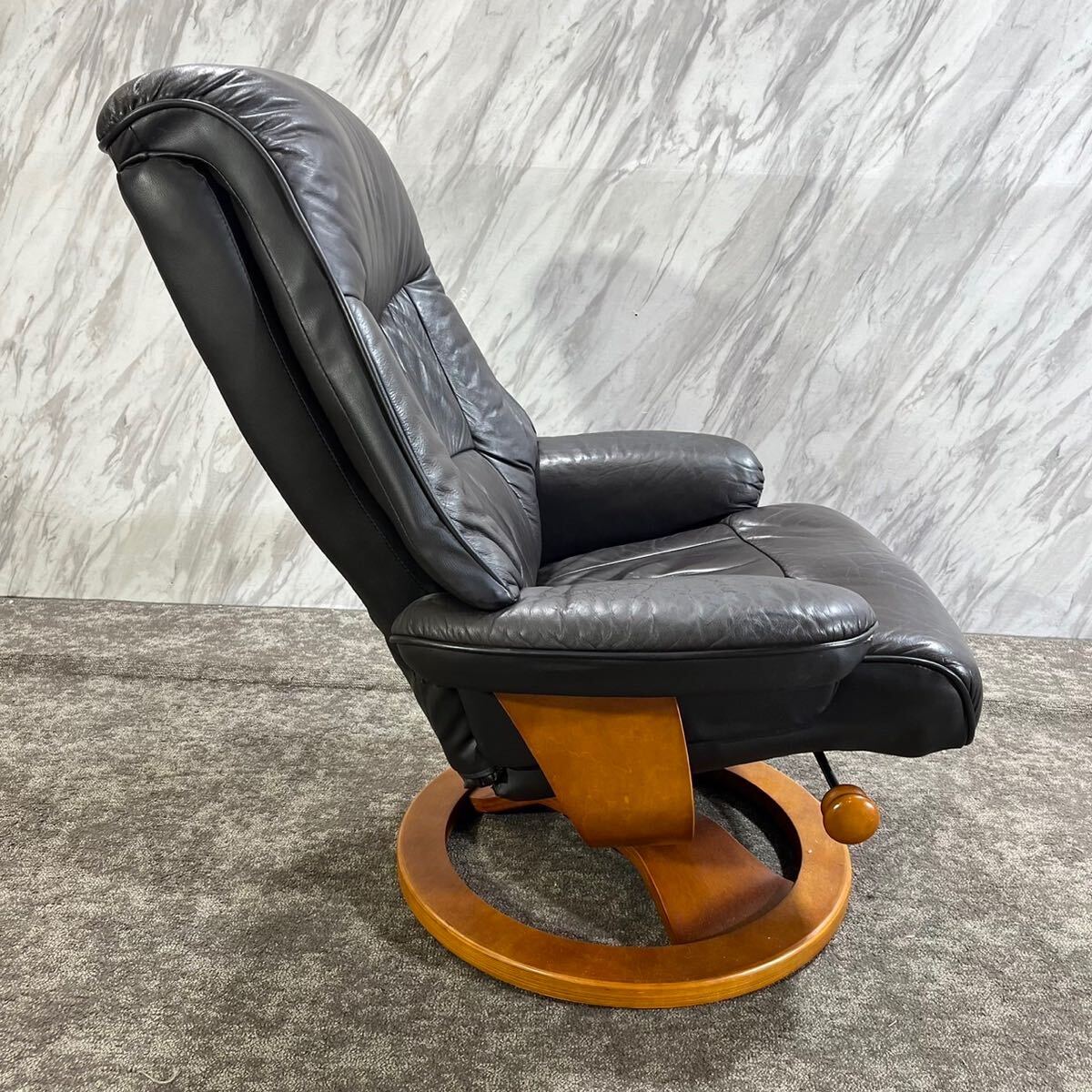  reclining chair leather high back ottoman furniture T026