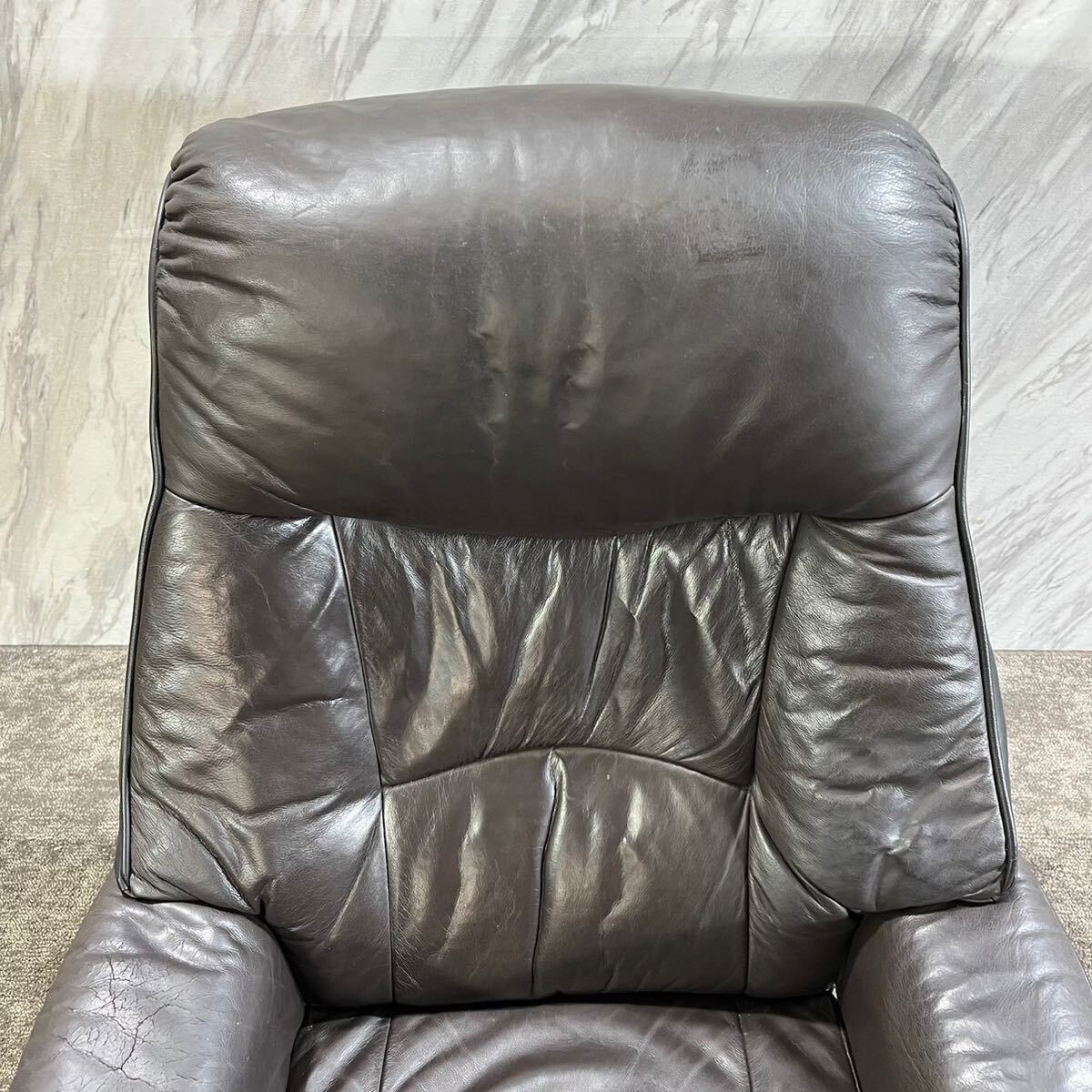  reclining chair leather high back ottoman furniture T026
