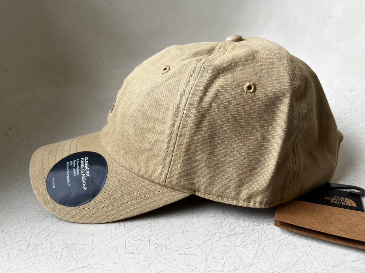 新品 正規品 USA限定 The North Face ノースフェイス ロゴ刺繍 帽子 コットンキャップ 男女兼用 調節可能 KHAKIの画像6