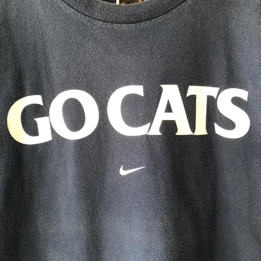 GF319 90s Tシャツ ナイキ NIKE GO CATS アリゾナ バスケ 古着 ビンテージ Mサイズ　チームタグ ブルーベルベット色_画像6