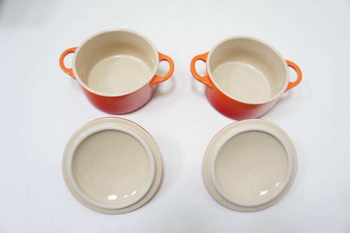 le creuset ルクルーゼ ミニココット　2点セット　オレンジ_画像2
