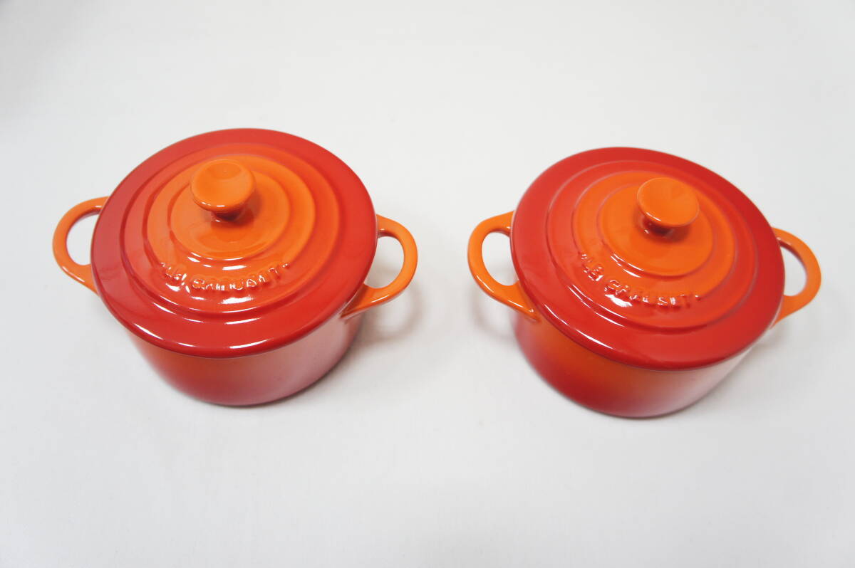 le creuset ルクルーゼ ミニココット　2点セット　オレンジ_画像1