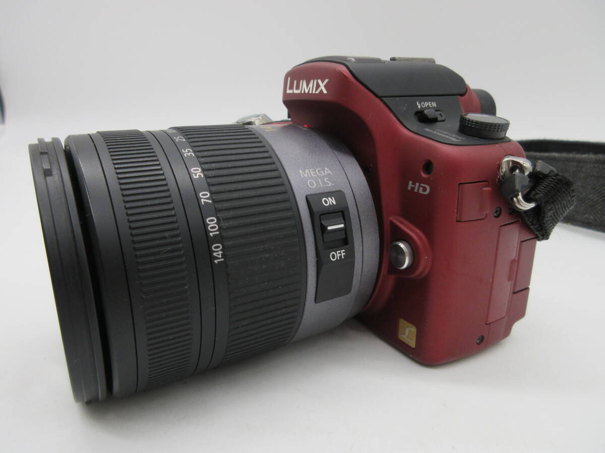 【★１円～★現状販売！】[U8409]デジタル一眼 Panasonic LUMIX GH1 レッド (G VARIO HD 14-140mm/F4.0-5.8 ASPH./MEGA O.I.S.)_画像3