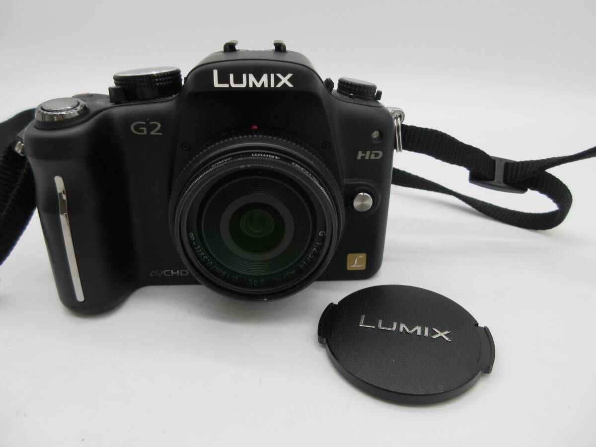 【★１円～★現状販売！】[U8411]デジタル一眼 Panasonic LUMIX G2 ブラック (G 14mm/F2.5 ASPH.)_画像1