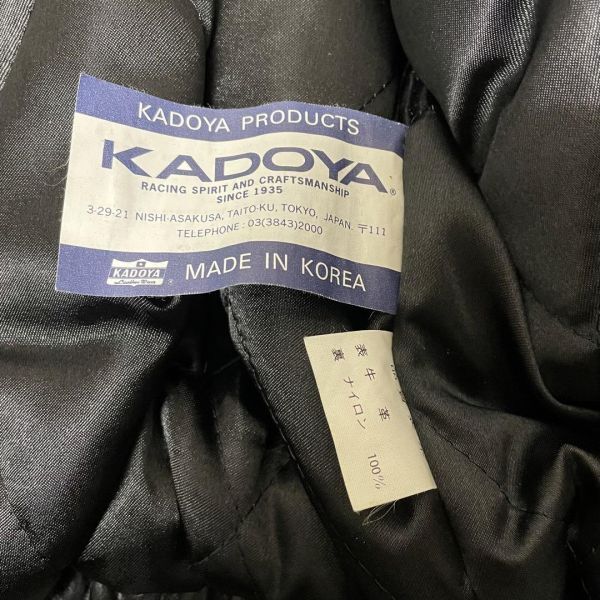 KADOYA カドヤ セミダブル 本革レザー ライダースジャケット ブラック L 美品 A088_画像8