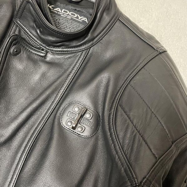 KADOYA カドヤ セミダブル 本革レザー ライダースジャケット ブラック L 美品 A088_画像3