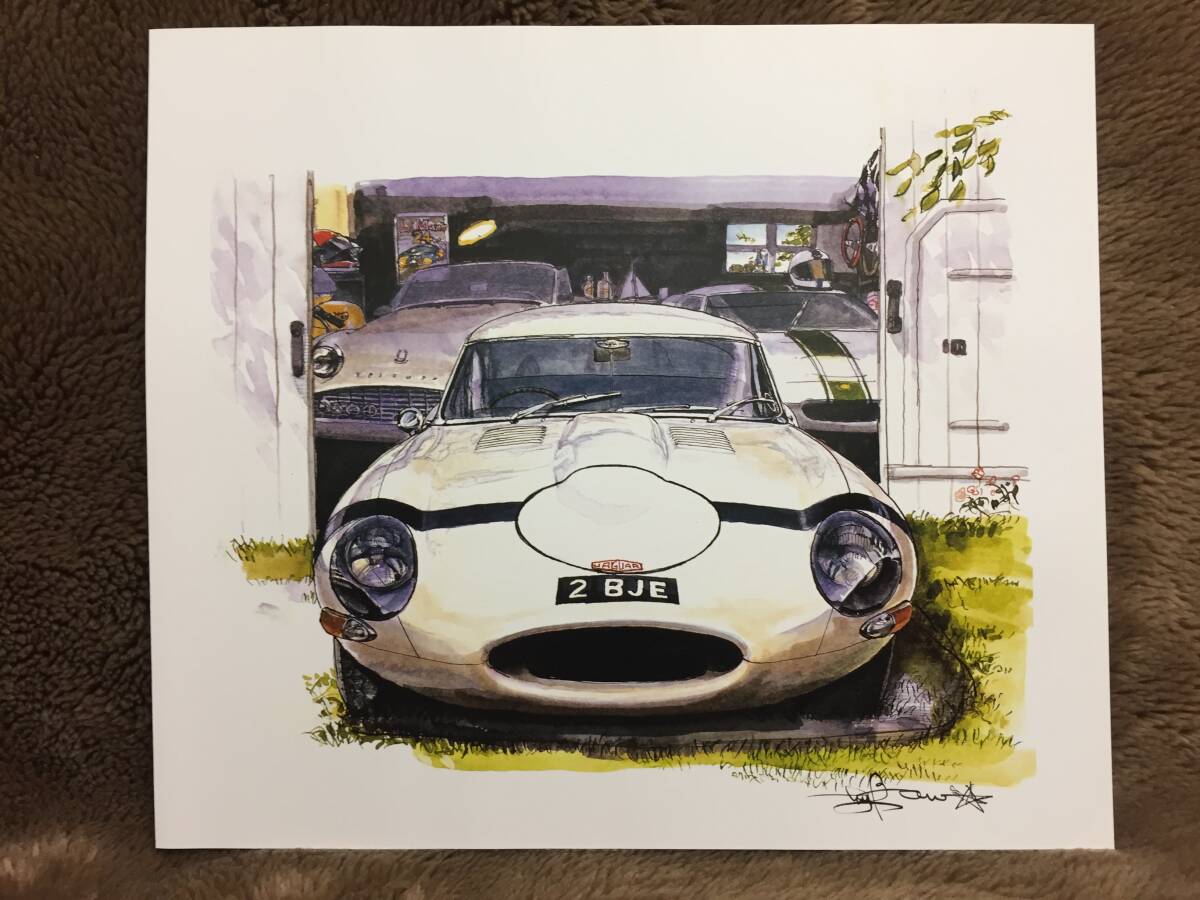 【正規品 絶版】Bowイラスト ジャガー Eタイプ Sr-1/E-Type カーマガジン 290 Jaguar E-Type Sr-1アンティーク クラシックカー 旧車 絵