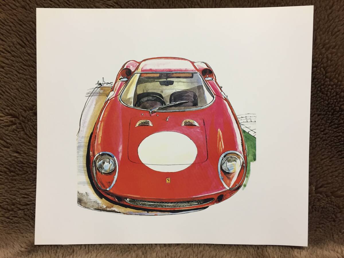 【正規品 絶版】Bowイラスト フェラーリ 250LM カーマガジン 49 Ferrari 250LM アンティーク クラシックカー 旧車 絵の画像2