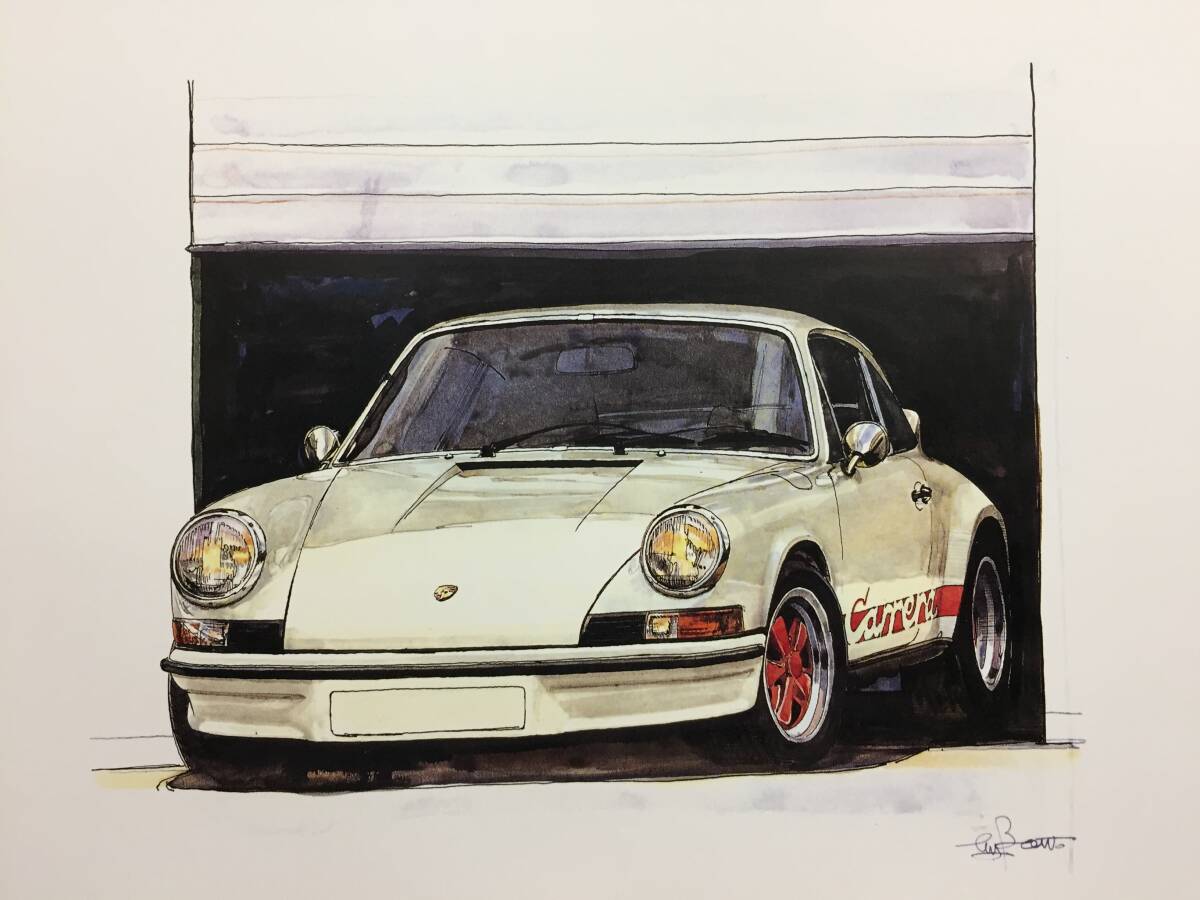 【正規品 絶版】Bowイラスト ポルシェ911カレラRS カーマガジン 132 Porsche 911 Carrera RS アンティーク クラシックカー 旧車 の画像1