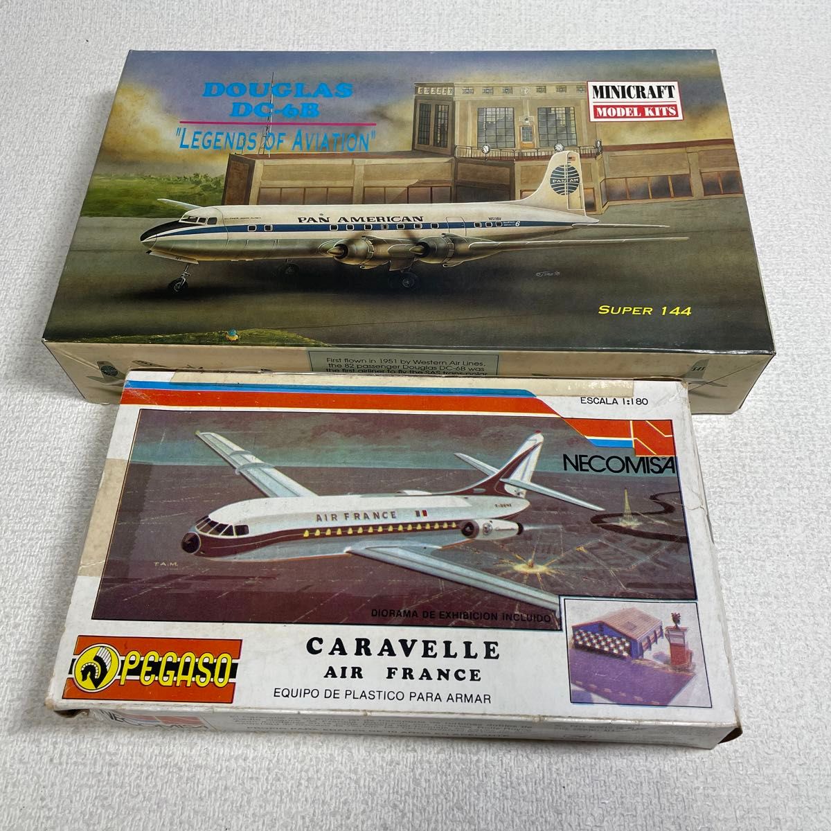 ジャンク品　1/180 エールフランス カラベル & 1/144 パンナム DC-6B