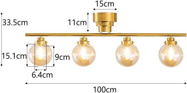 chedar シーリングライト おしゃれ 4灯 LED 北欧 真鍮 ガラス chedar シーリングライト おしゃれ 4灯 LED 北欧 真鍮 ガラス