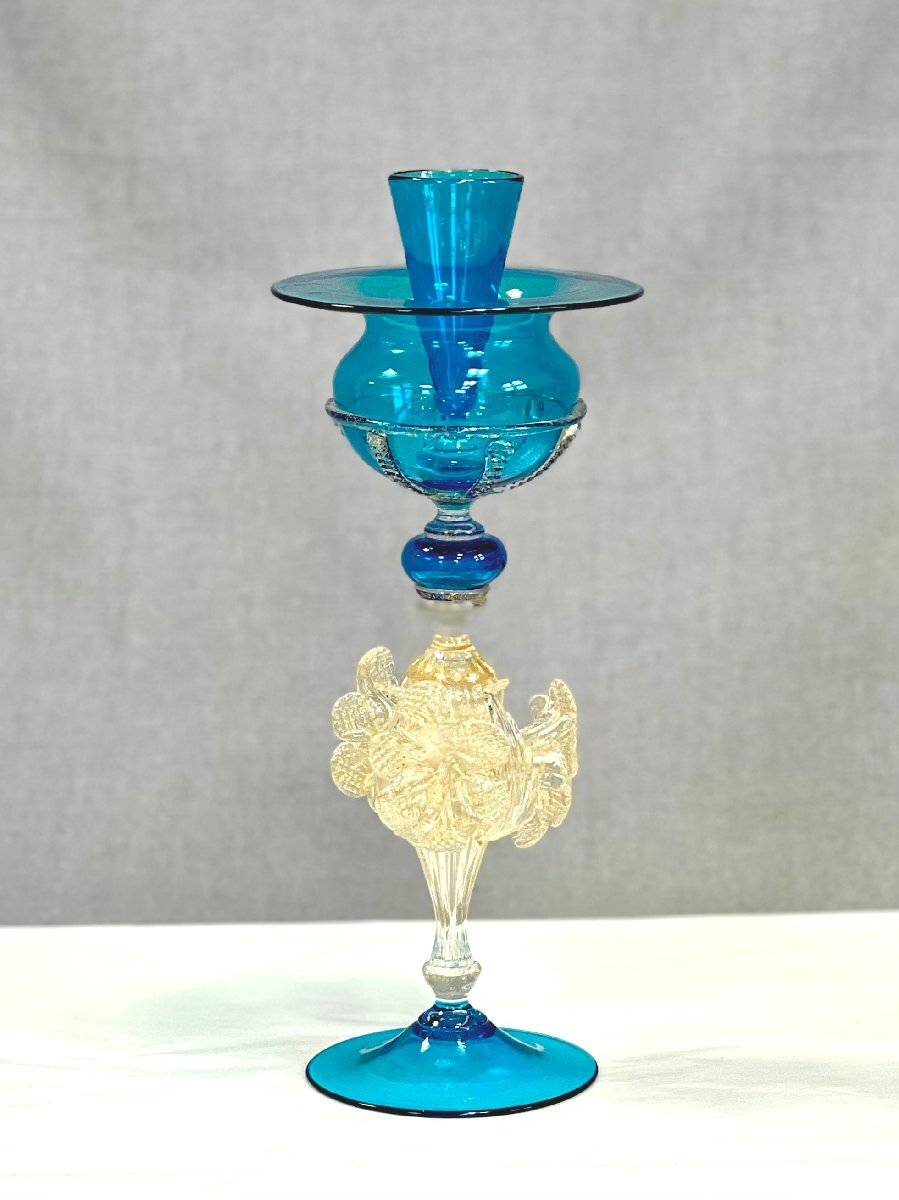 [ дорога ]venechi Anne стакан свеча подставка голубой золотая краска . шт. ... изделия из стекла товар пятно no