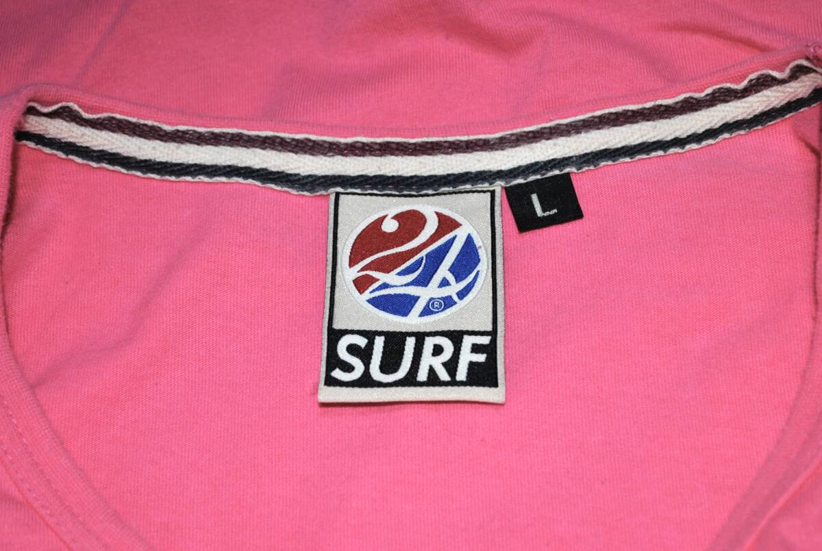 【24karats SURF】24カラッツサーフ プリントTシャツ ピンク L 古着_画像8