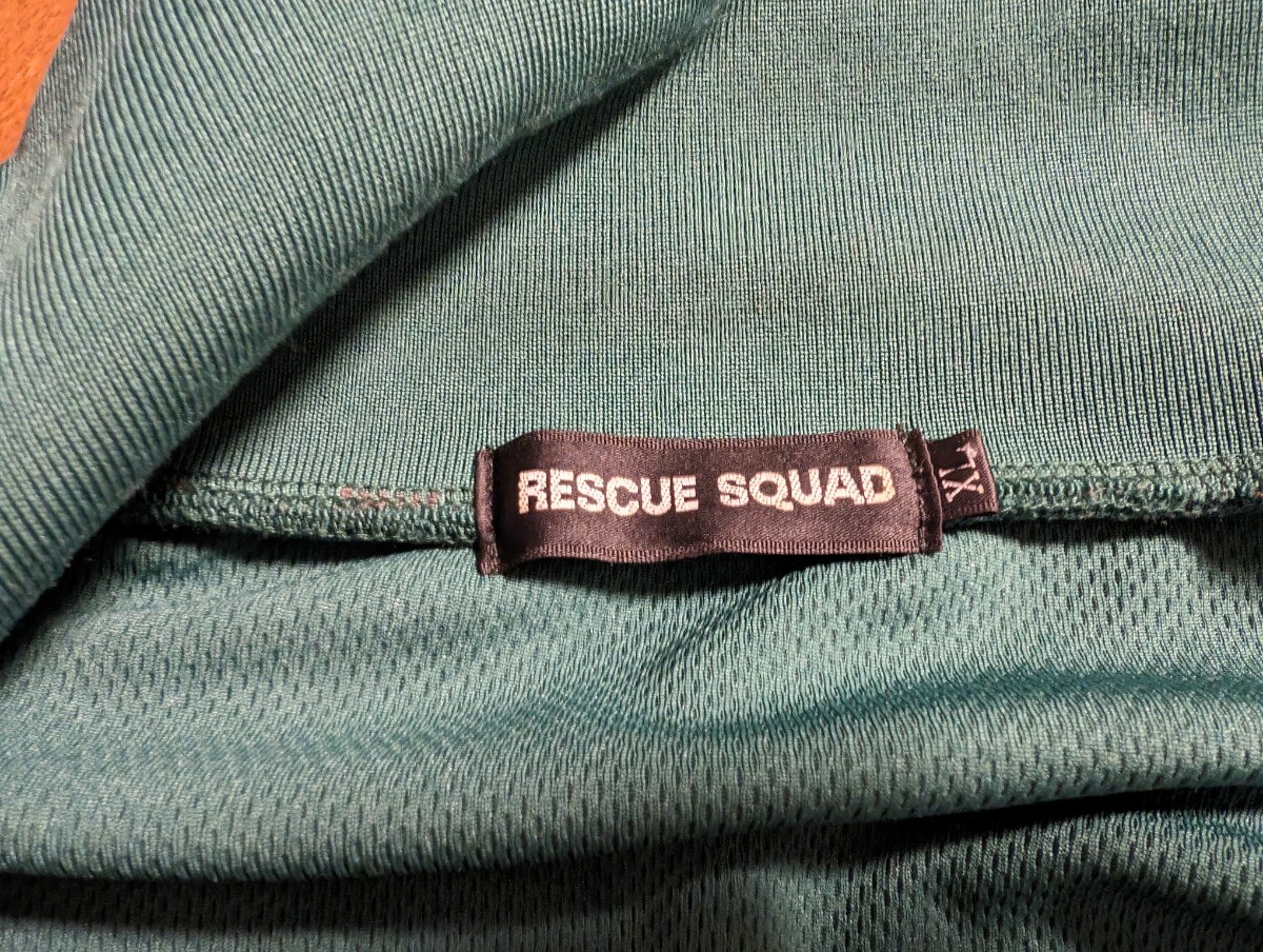 RESCUE SQUAD レスキュースクワッド アメカジ ミリタリー 古着 半袖 ジャージ ジャケット メンズ 大きいサイズ XL 緑の画像7