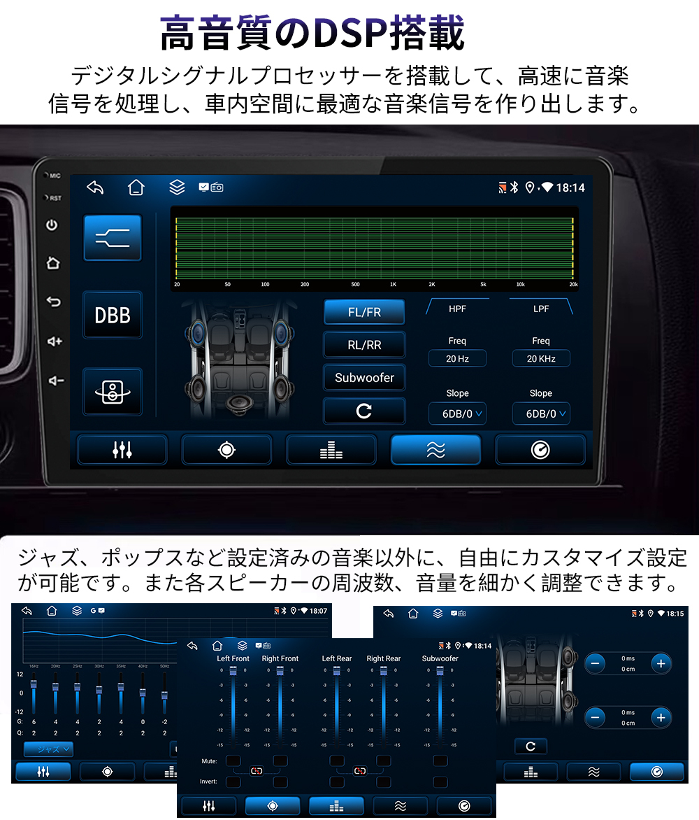 N10C4 Android式カーナビ4+64GB 8コア10インチ ラジオBluetooth Carplay androidauto GPS FM WiFi バックカメラ