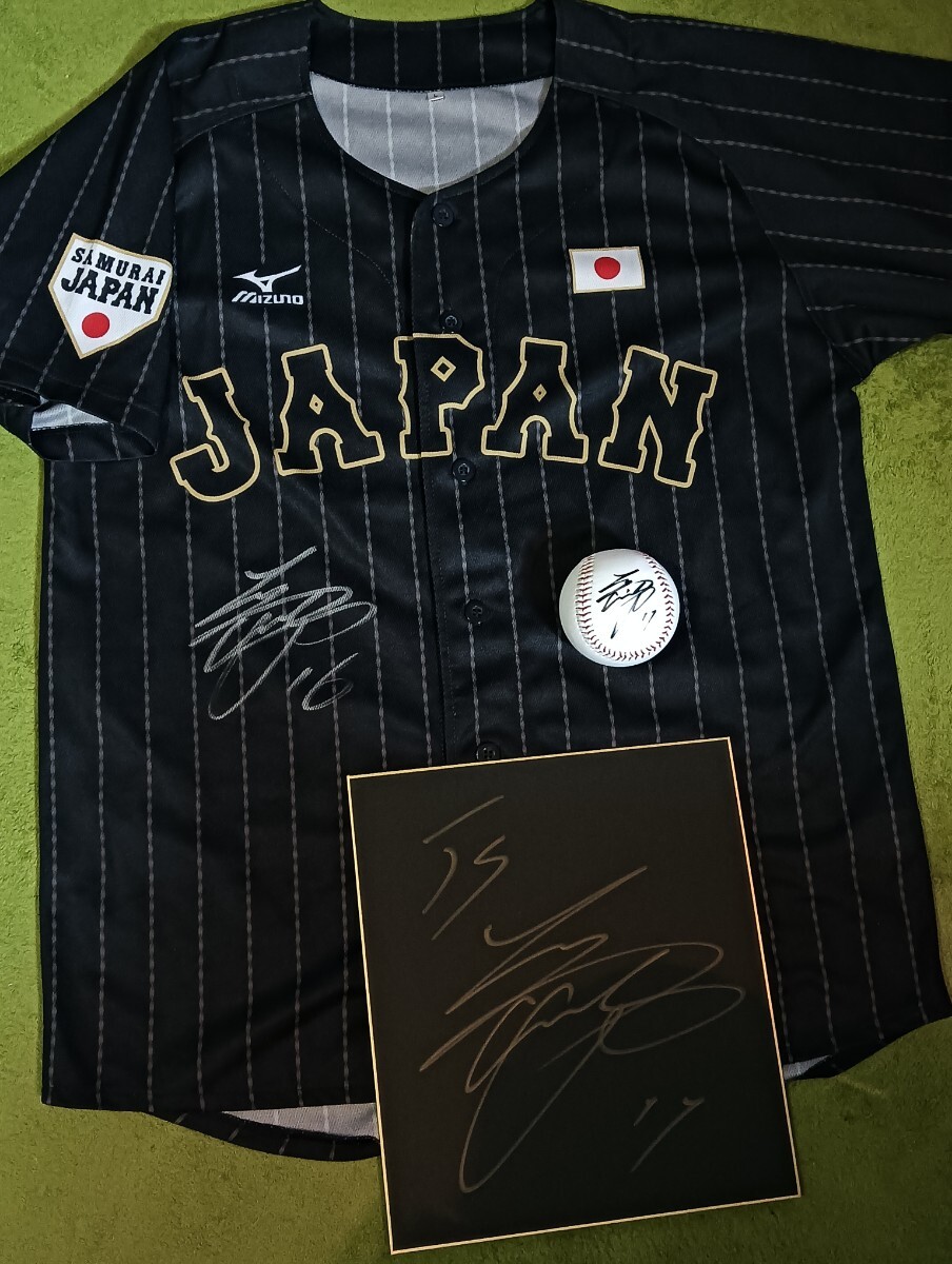 WBC samurai Japan large . sho flat autograph autograph uniform autograph autograph ball autograph autograph square fancy cardboard set Los Angeles doja-sJAPAN visitor 