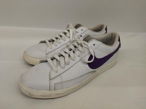 ★41　Nike Blazer Low Leather White Purple ナイキ ブレーザー ロー レザー ホワイト パープル_画像1