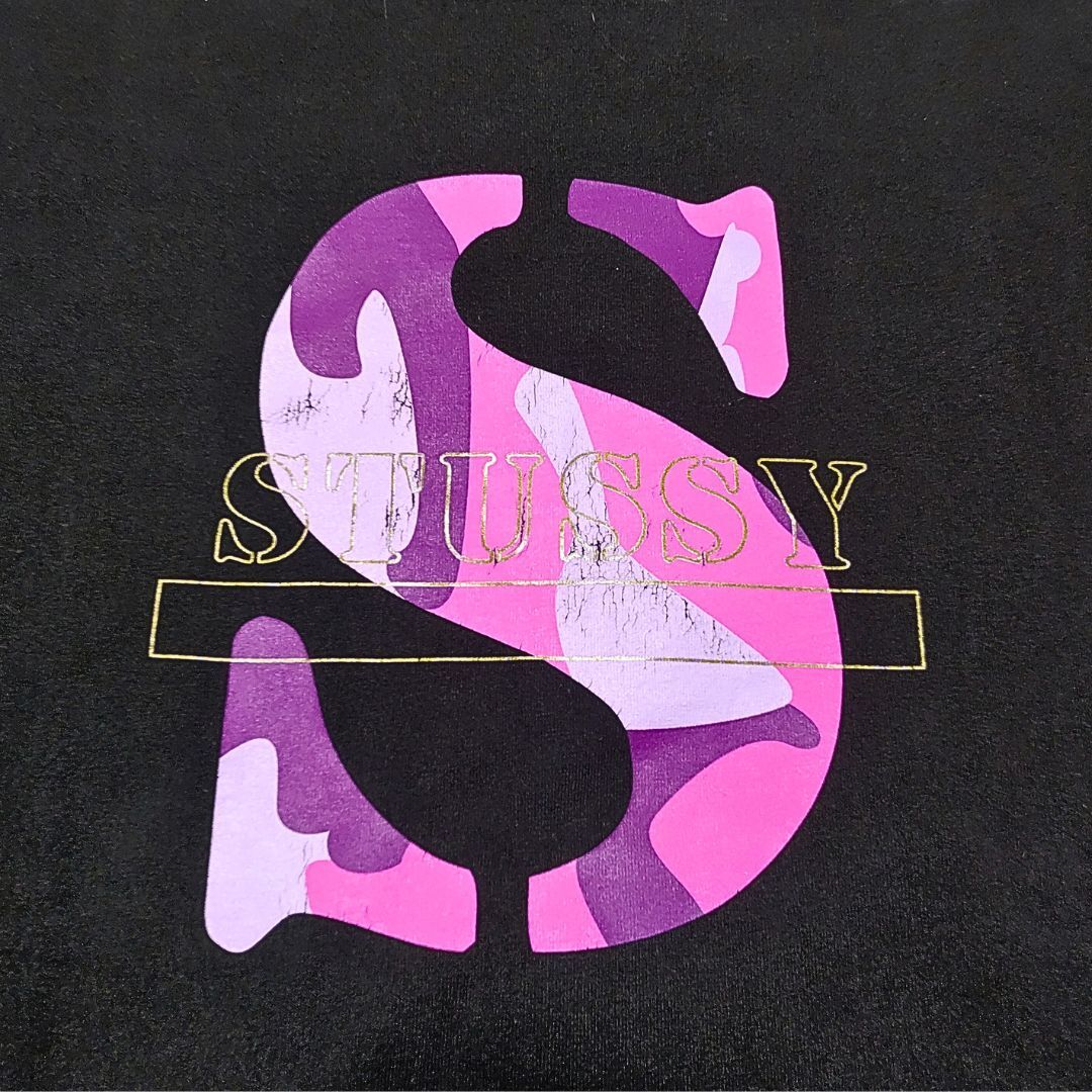 STUSSY ステューシー メンズ　ロゴプリント　半袖Ｔシャツ　サイズＬ　ブラック_画像2