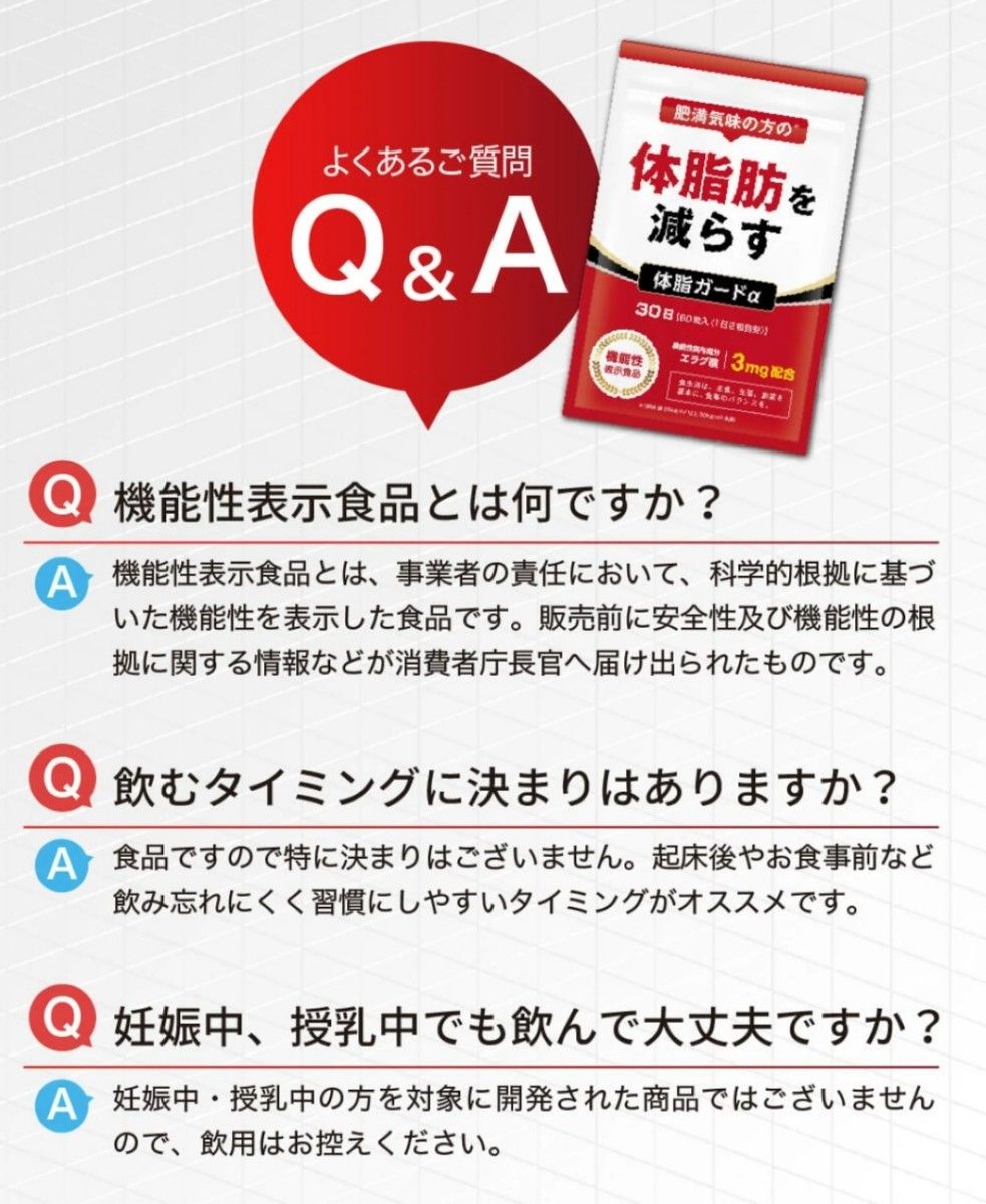 体脂ガードα 30日分 体脂肪を減らす ダイエットサプリ  エラグ酸 カルニチン BCAA 内臓脂肪 皮下脂肪  機能性表示食品