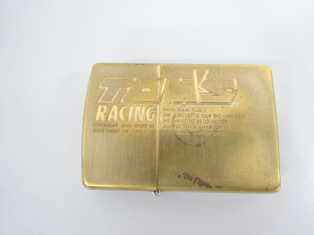 ZIPPO ジッポ 1932 1991 ダブルイヤー SOLID BRASS ソリッドブラス TOM'S RACING トムズ レーシング ゴールド 金 オイル ライター USAの画像4