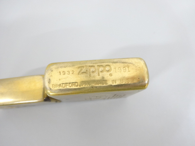ZIPPO ジッポ 1932 1991 ダブルイヤー SOLID BRASS ソリッドブラス TOM'S RACING トムズ レーシング ゴールド 金 オイル ライター USAの画像7