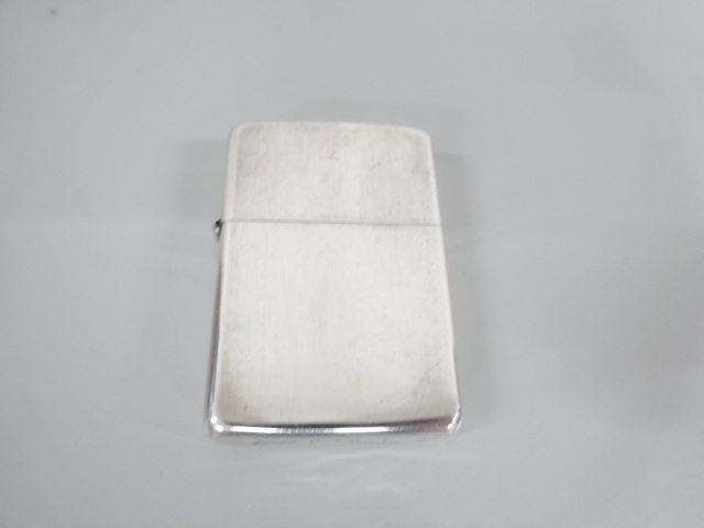 1989 year made ZIPPO Zippo STERLING SILVER sterling silver plain 80\'s 80 period italik writing brush chronicle body silver lighter USA Vintage 